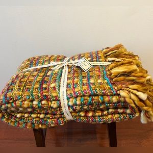 Mackenzie Childs Basketweave Throw Blanket